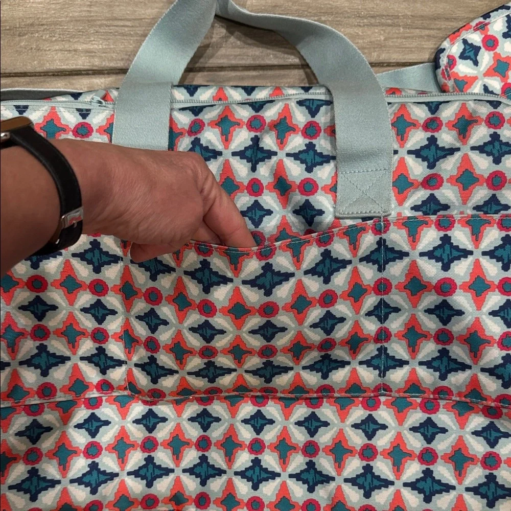 Vera Bradley Lighten Up Weekender Travel Bag Carry-on Retired Water Geo